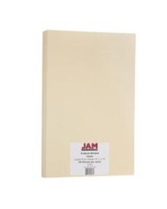 JAM Paper Legal Cover Card Stock, 8 1/2in x 14in, 67 Lb, Vellum Bristol Ivory, Pack Of 50 Sheets