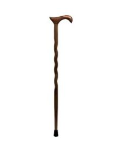 Brazos Walking Sticks Twisted Walnut Wood Cane With Derby Handle, 37in