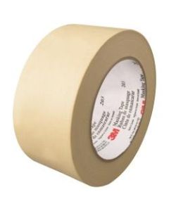 3M 203 Masking Tape, 3in Core, 2in x 180ft, Natural, Pack Of 24