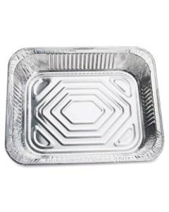 Genuine Joe Half-size Disposable Aluminum Pan - 4 quart 0.50in Diameter Pan - Aluminum - Cooking, Serving - Disposable - Silver - 100 Piece(s) / Carton
