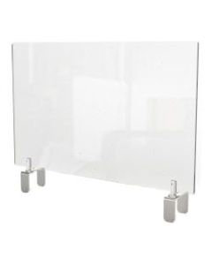 Ghent Partition Extender, Attached Clamp, 18inH x 29inW x 3-7/8inD, Clear