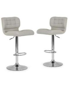 Glamour Home Adler Bar Stools, Ashy Gray/Chrome, Set Of 2 Stools