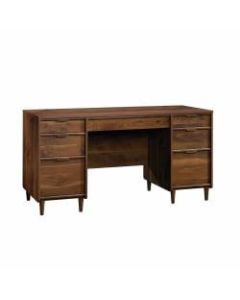 Sauder Clifford Place 59inW Mid-Century Executive Desk, Walnut