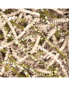 Office Depot Brand PreciousMetal Crinkle Paper Blend, Gold/Vanilla Metallic, 10-Lb Case