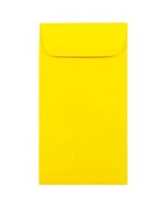 JAM Paper Coin Envelopes, #7, Gummed Seal, 100% Recycled, Yellow, Pack Of 25
