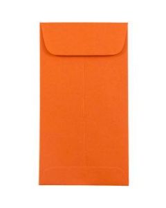 JAM Paper Coin Envelopes, #7, Gummed Seal, 30% Recycled, Orange, Pack Of 25