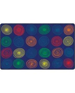Flagship Carpets Circles Rug, Rectangle, 7ft 6in x 12ft, Primary