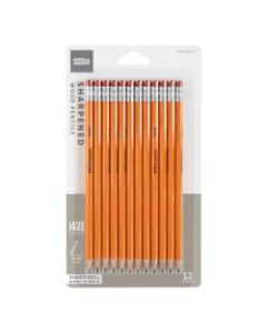Office Depot Brand Presharpened Pencils, #2 Medium Soft Lead, Yellow, Pack Of 12