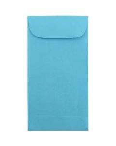JAM Paper Coin Envelopes, #7, Gummed Seal, 30% Recycled, Blue, Pack Of 25