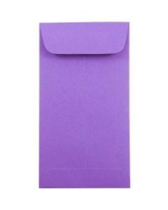 JAM Paper Coin Envelopes, #7, Gummed Seal, Violet Purple, Pack Of 25