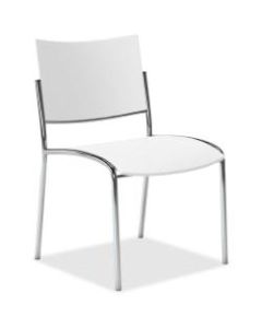 Mayline Escalate Series Stackable Bistro Chair, White/Silver, Set Of 4
