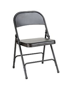 Alera Steel Folding Chairs, Graphite, Carton Of 4