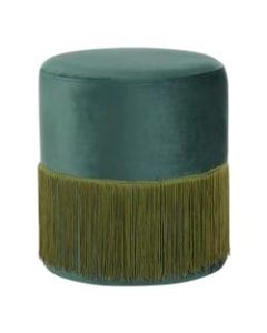 LumiSource Fringe Ottoman, Emerald Green