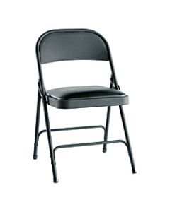 Alera Steel Folding Chairs, Padded Seat, Graphite, Carton Of 4