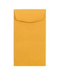 JAM Paper Coin Envelopes, #6, Gummed Seal, Brown Kraft, Pack Of 25