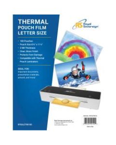 Royal Sovereign - Letter Size Thermal Laminating Pouches - 3mil - 100 Pack - Letter Size - 8 3/4in x 11 1/4in - 3mil - 100 Pack - Thermal Laminating Pouches
