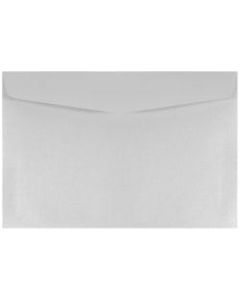 JAM Paper Booklet Envelopes, 6in x 9in, Gummed Seal, Stardream Metallic Silver, Pack Of 25
