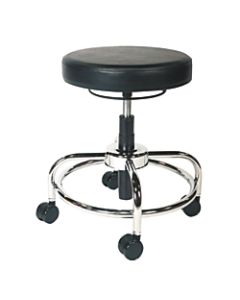 Alera Height-Adjustable Utility Task Stool, Black Seat/Chrome Frame, Quantity: 1