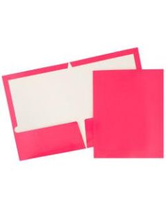 JAM Paper Glossy 2-Pocket Presentation Folders, Hot Pink, Pack Of 6