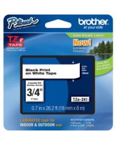 Brother TZe-241 Label Maker Tape, 3/4in x 26 3/16ft, White