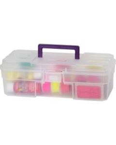 Akro Mils All-Purpose Storage Box, 12in x 6in x 4in, Translucent Purple