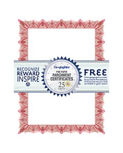 Geographics Parchment Certificates, 8-1/2in x 11in, Unique Red, Pack Of 25