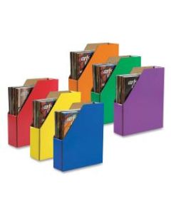 Pacon 70% Recycled Corrugated Magazine Holders, Assorted Colors (No Color Choice), Pack Of 6