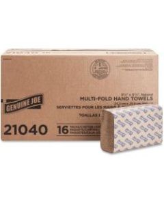 Genuine Joe Multi-Fold 1-Ply Paper Towels, Natural, Pack Of 4000 Sheets