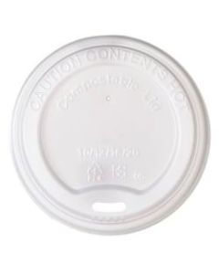 Highmark Compostable Hot Coffee Cup Lids, White, Pack Of 50