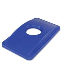 Thin Bin Round Cut Out Blue Lid - Rectangular - 1 Each - Blue
