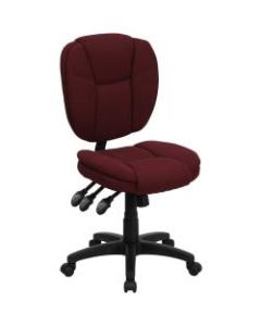 Flash Furniture Fabric Mid-Back Multifunction Ergonomic Swivel Task Chair, Burgundy/Black