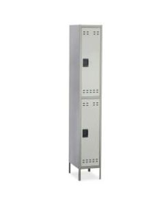 Safco Double-Tier Two-Tone Locker With Legs, 78inH x 18inW x 12inD, Gray