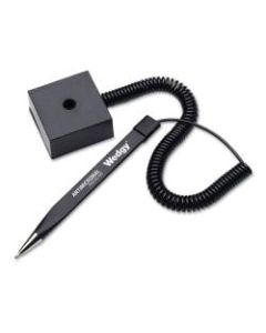 MMF Square Base Wedgy Coil Pen, Refillable, Black Barrel, Blue Ink