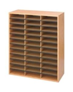 Safco Laminte Literature Organizer - 36 Compartment(s) - Compartment Size 2.50in x 9in x 11.75in - 34.5in Height x 29in Width x 12in Depth - Floor - Medium Oak - Particleboard - 1 Each