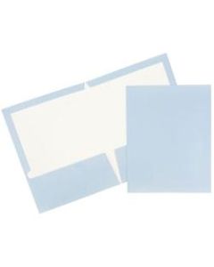 JAM Paper Glossy 2-Pocket Presentation Folders, Baby Blue, Pack of 6