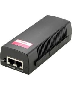 LevelOne POI-2002 PoE Injector - 240 V AC Input - 52 V DC Output - 1 x 10/100Base-TX Input Port(s) - 1 x 10/100Base-TX Output Port(s) - 15.40 W - Black