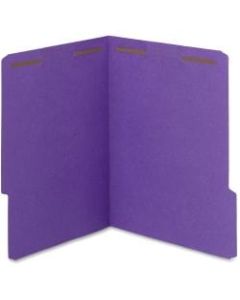 Smead WaterShed CutLess 1/3-Cut Fastener Folders With 2 Fasteners, Letter Size, Purple, Box Of 50 Folders