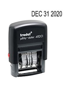 U.S. Stamp & Sign Self-Inking Date Stamp, 3/8in x 1 5/8in Impression, 70% Recycled, Black