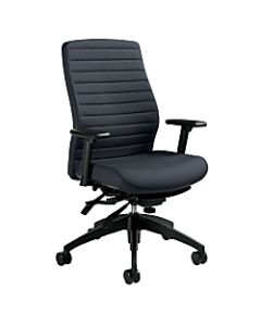 Global Aspen Fabric High-Back Chair, Charcoal/Black
