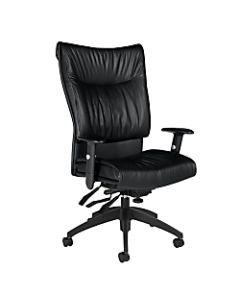 Global Softcurve Bonded Leather High-Back Multi-Tilter Executive Chair, Black