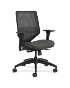 HON Solve Fabric Mid-Back Task Chair, Ilira-Stretch Mesh Back, Black