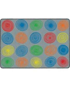 Flagship Carpets Circles Rug, Rectangle, 6ft x 8ft 4in, Gray/Multicolor