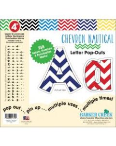 Barker Creek Letter Pop-Outs, 4in, Chevron Nautical, Set Of 255