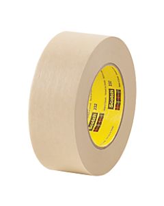 3M 232 Masking Tape, 1/2in x 60 Yd., Tan, Case Of 72