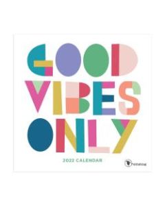 TF Publishing Inspirational Mini Wall Calendar, 7in x 7in, Good Vibes Only, January To December 2022