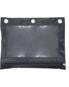 Advantus Binder Pencil Pouch - 3 x Holes - Ring Binder - Rectangular - Black, Clear - Vinyl - 1 Each