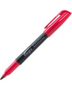 Integra Permanent Fine Point Markers - Fine Marker Point - Red - 12 / Dozen