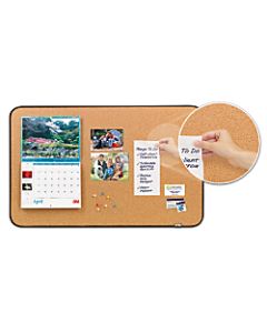 Post it Sticky Cork Bulletin Board, 22in x 36in, Aluminum Frame With Black Finish