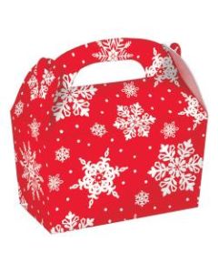 Amscan Christmas Mini Snowflake Gable Boxes, 4-1/2inH x 4-1/2inW x 4-1/2inD, Red, Pack Of 30 Boxes