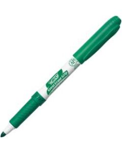 BIC Great Erase Fine Point Whiteboard Marker - Fine Point Type - Chisel Point Style - Green - Green Barrel - 12 / Dozen